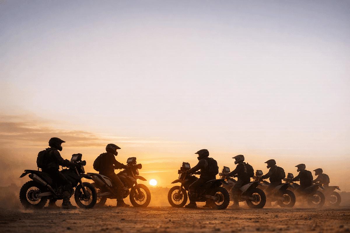 Riders gathering at start line