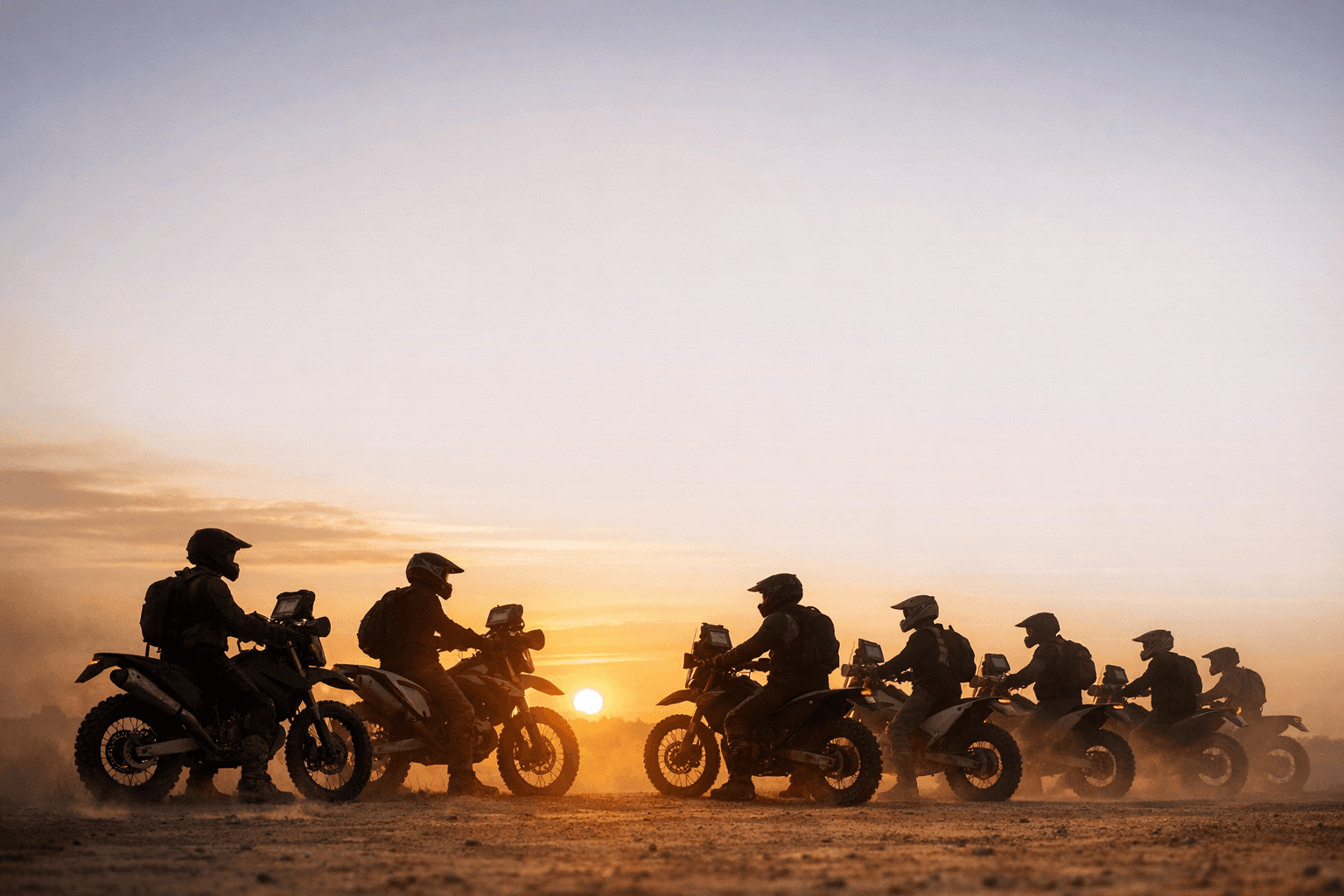 Riders gathering at start line