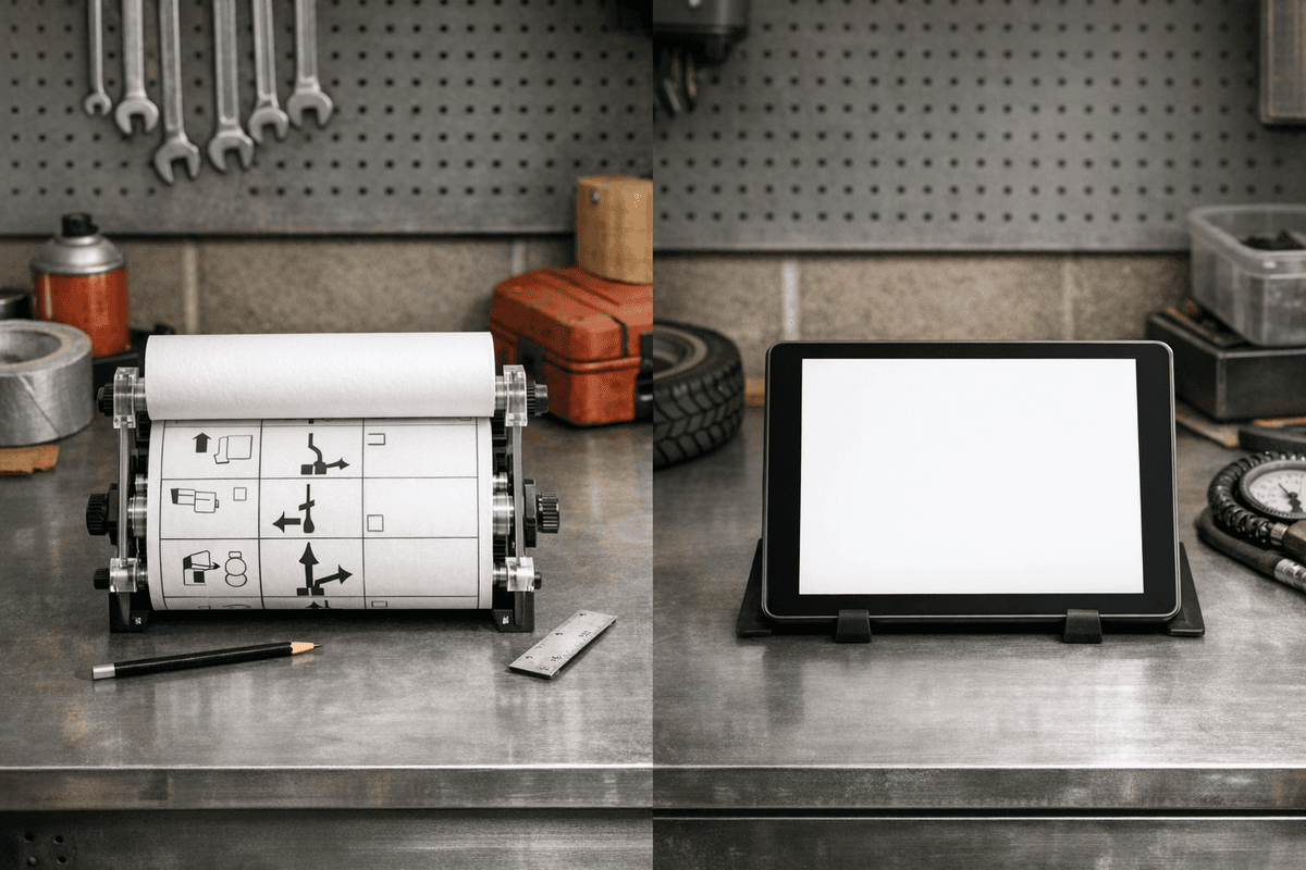 Dual roadbook setups with paper and tablet
