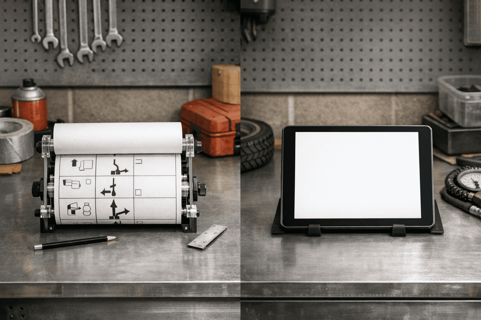 Dual roadbook setups with paper and tablet